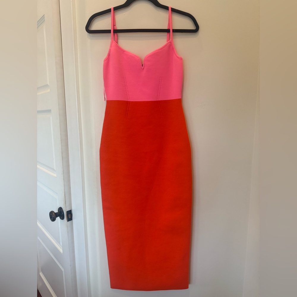 NWT! Express Color Block Stretch Midi Dress